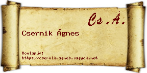 Csernik Ágnes névjegykártya